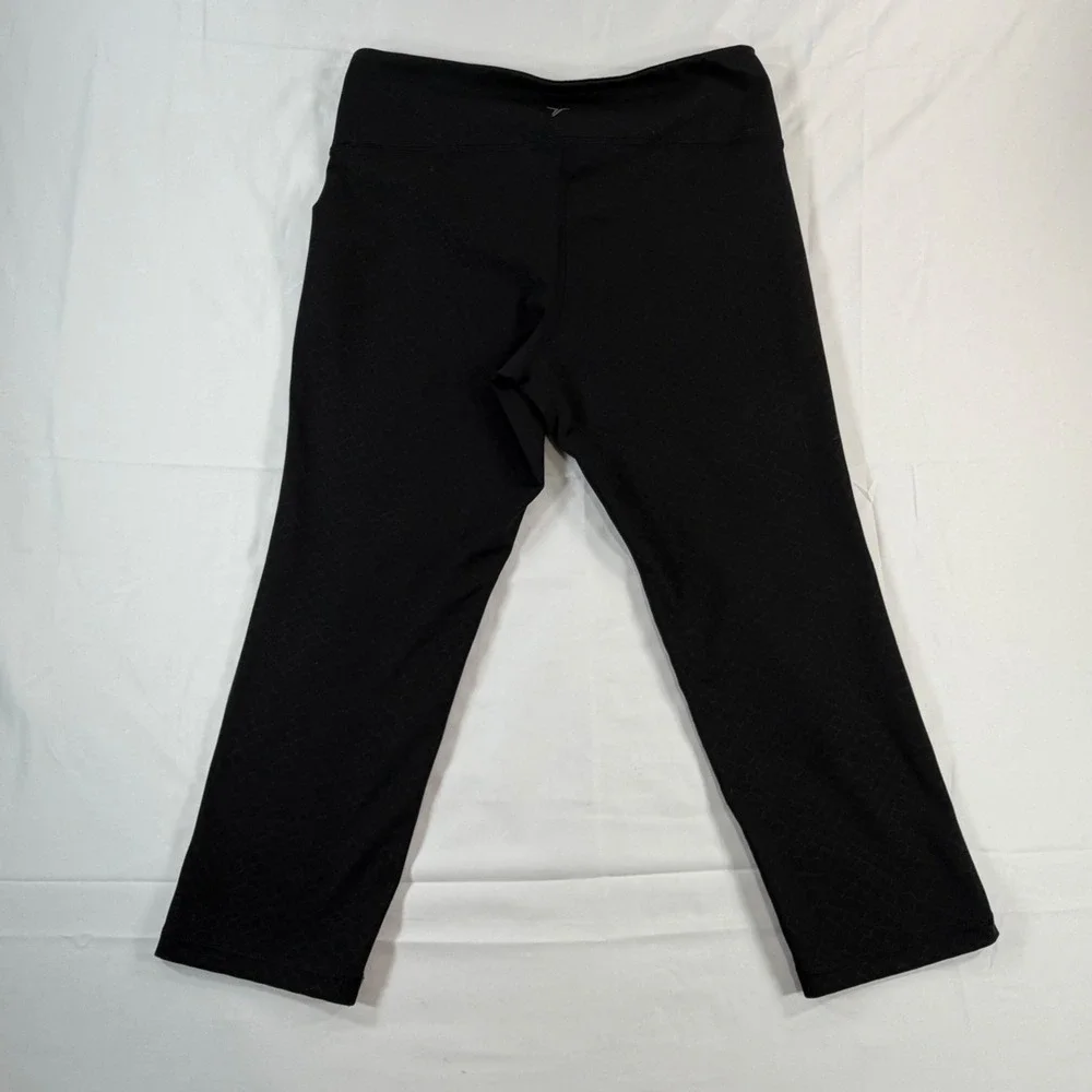 Old Navy Active Go-Dry Black Patterned Capri Leggings Womens Large Yoga Gym